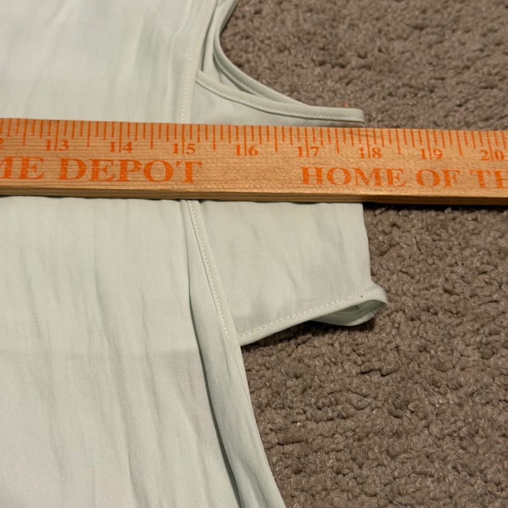 Oak + Fort Womens Blouse Tunic Light Green Sleeveless Layered‎ Back Cutout M NEW - Picture 8 of 9